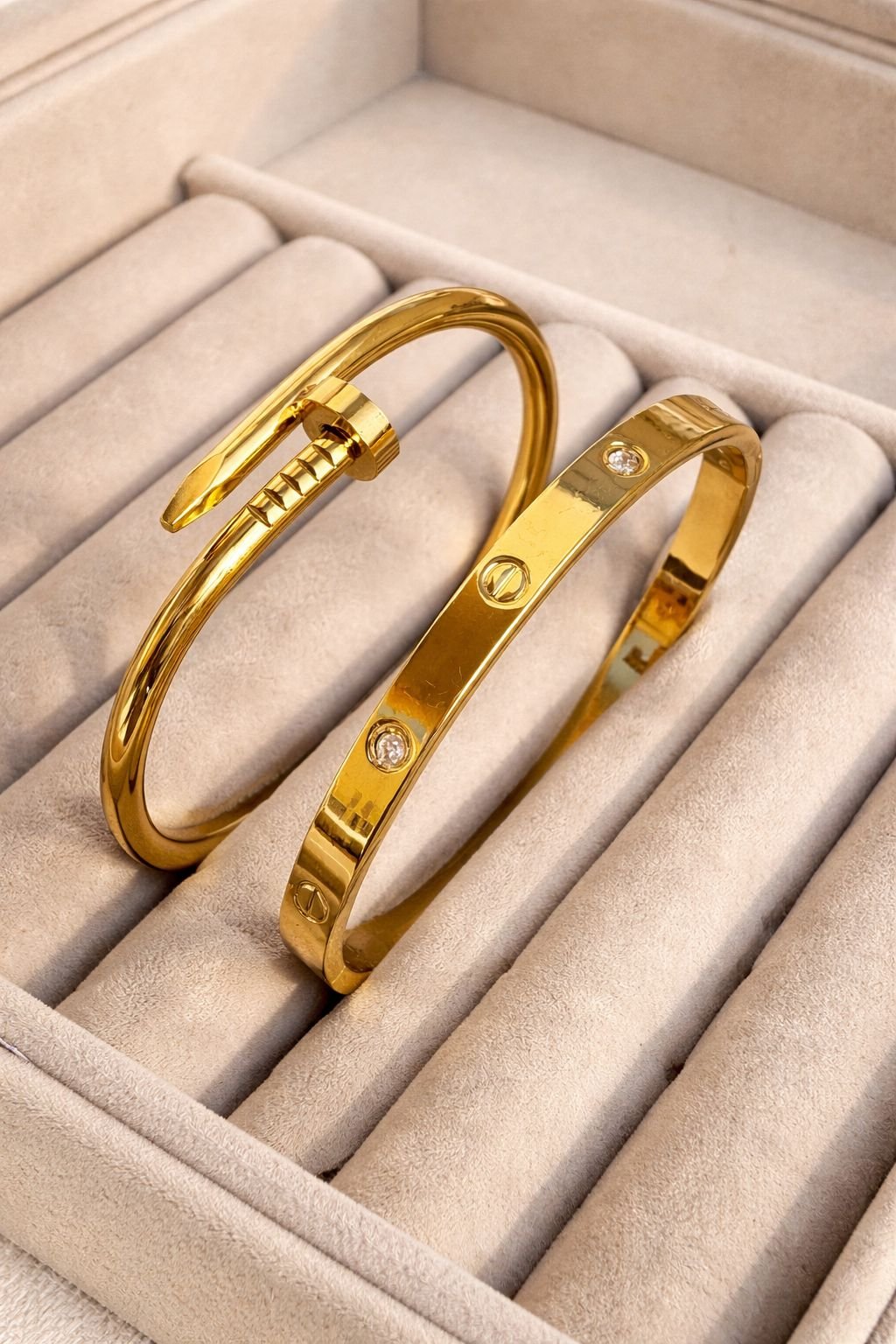 Set of 2 Bracelet Cartier - Nail (18K Gold Plated)